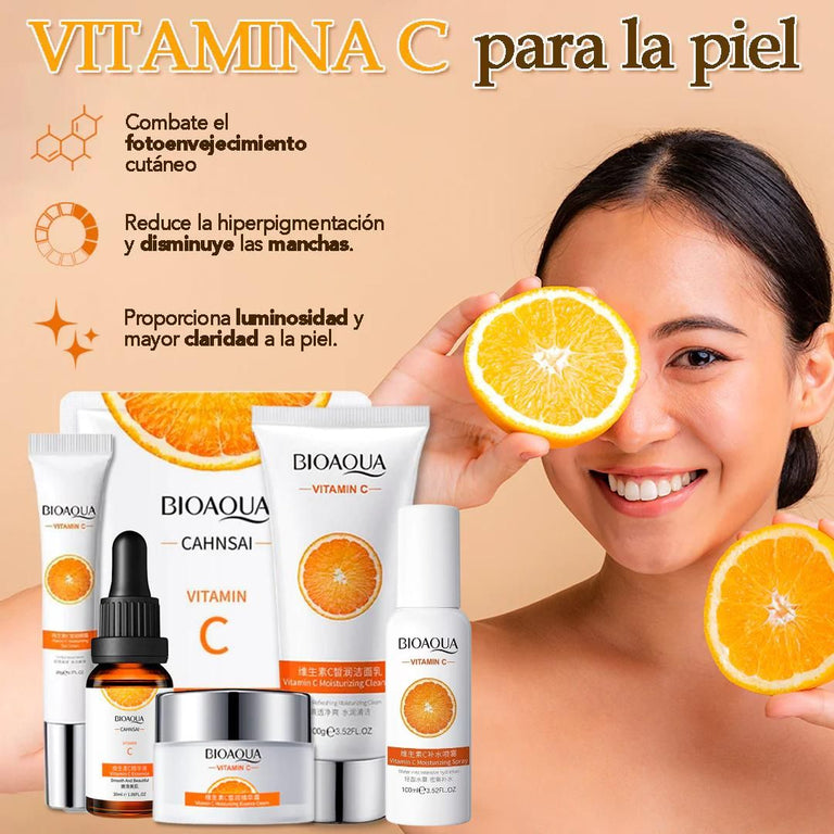 SUPER COMBO DE VITAMINA C ¡6 Productos de Cuidado Facial!